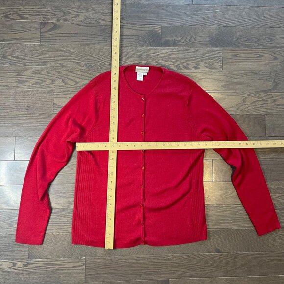 NWOT Coldwater Creek, red Cardigan, Size M, Button up 70% Silk Blend Sweater NEW - Picture 5 of 8